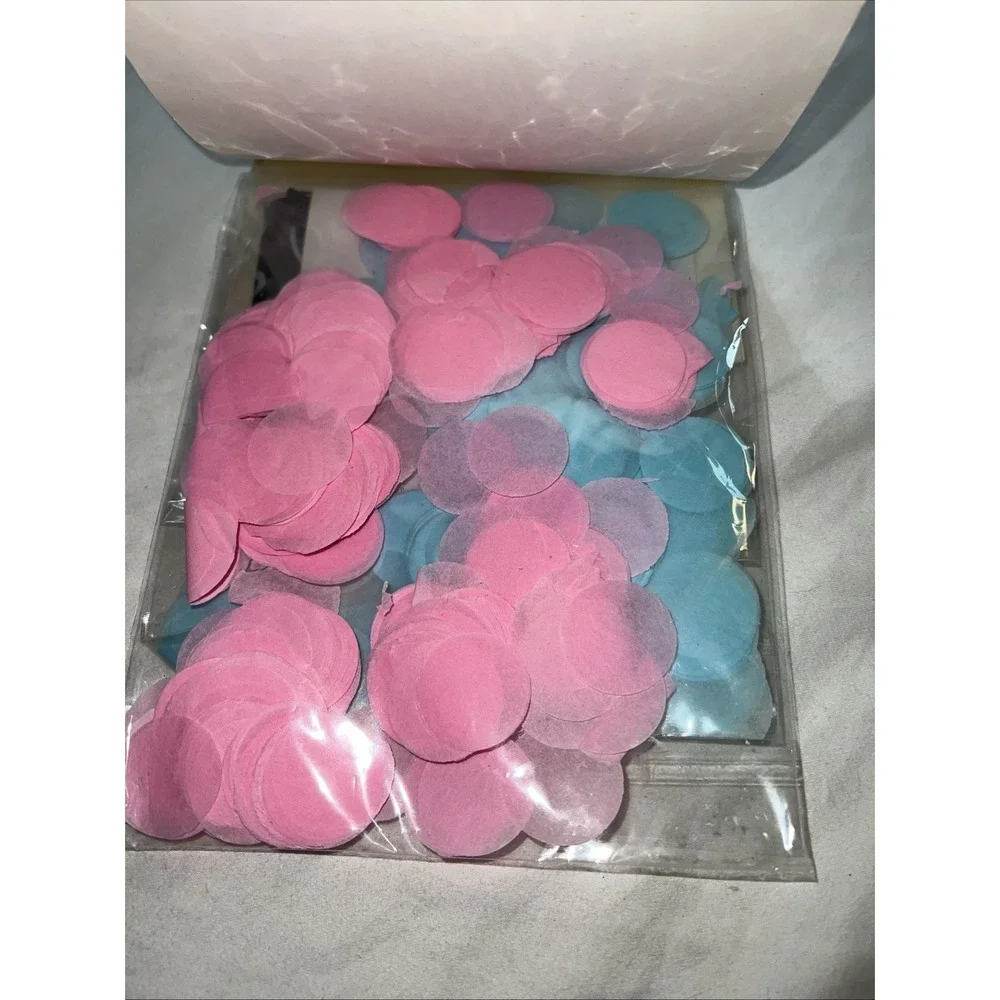 Baby Gender Reveal Black Boy or Girl Balloon w/ Pink & Blue Confetti XL 24